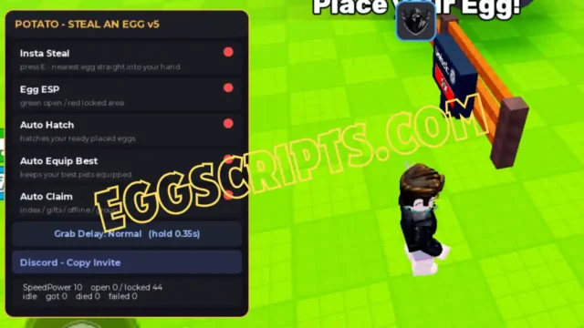 Steal an Egg Script Potato Hub | Instant Steal & ESP