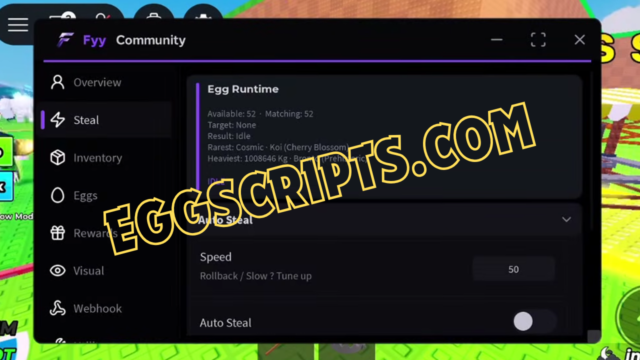 Fyy Community Script — Steal an Egg Parasite Feed, No Key